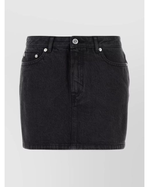 A.P.C. Black Denim Mini Skirt