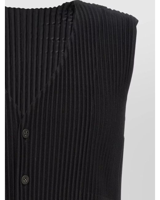 Homme Plissé Issey Miyake Black Pleated Vest for men