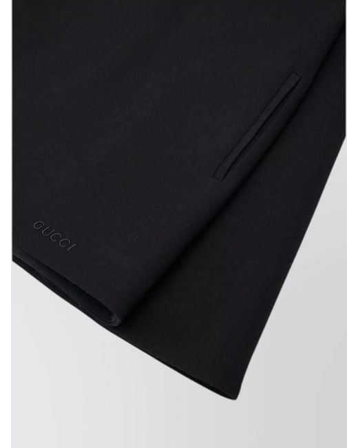 Gucci Black Wool Long-Sleeve Mini Dress