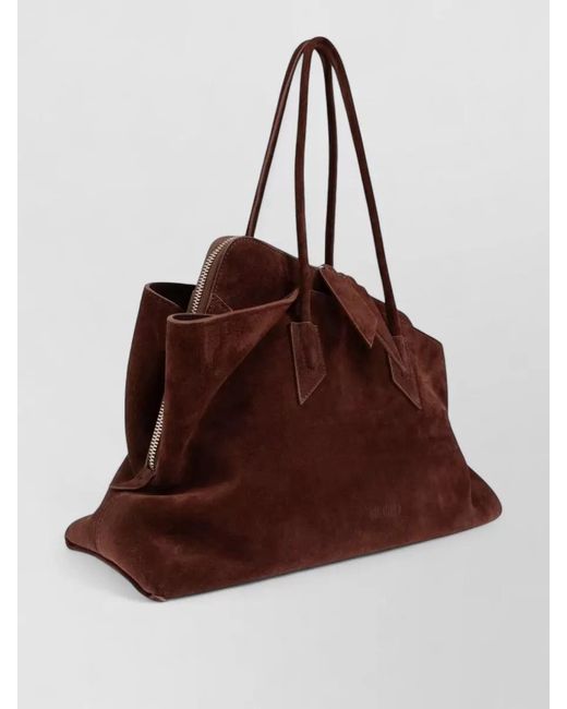 The Attico Brown La Passeggiata Medium Suede Tote Bag
