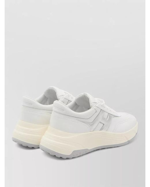 Hogan White Hi Fi Platform Sneakers Leather Detail