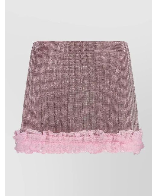 Self-Portrait Pink Christopher Kane Lace Trim Mini Skirt