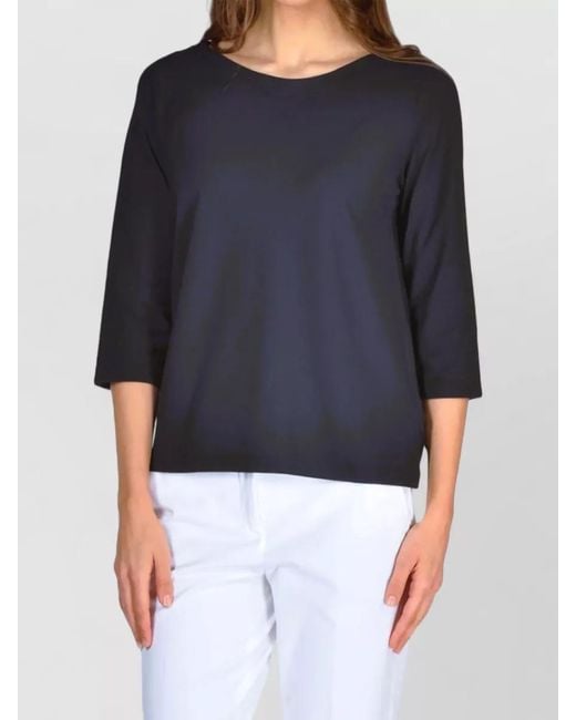 Zanone Black 3/4-Sleeve T-Shirt