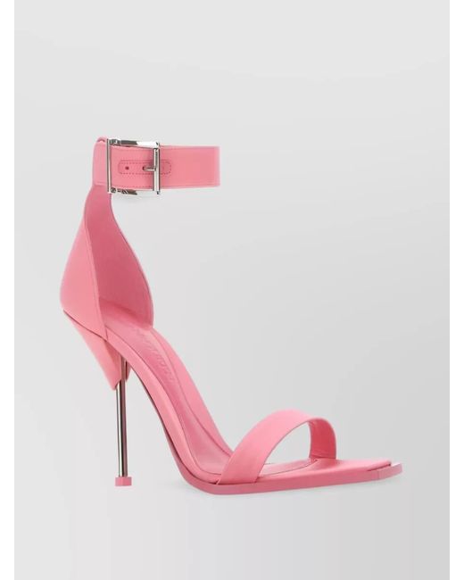 McQueen Pink Satin Sandals