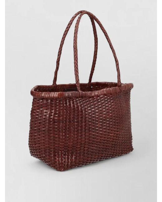 Dragon Diffusion Red B Weave Small Leather Beach Bag