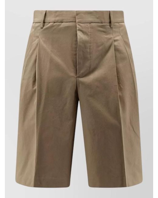 AMI Natural Virgin Wool Tailored Shorts for men