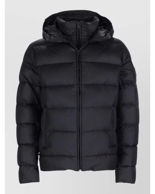 Fay Black Hooded Padded Jacket Long Sleeves Regular Fit for men