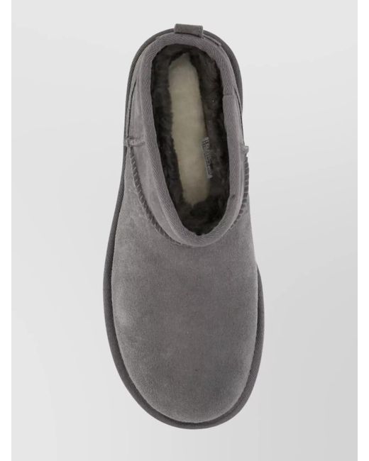 Ugg Gray Leather Platform Ankle Boots