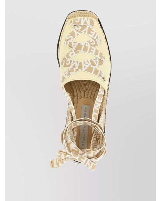 Stella McCartney Metallic Gaia Espadrilles Platform Sole Open Back