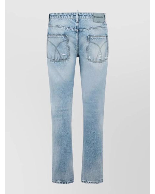 DSquared² Blue Denim Straight-Leg Jeans for men