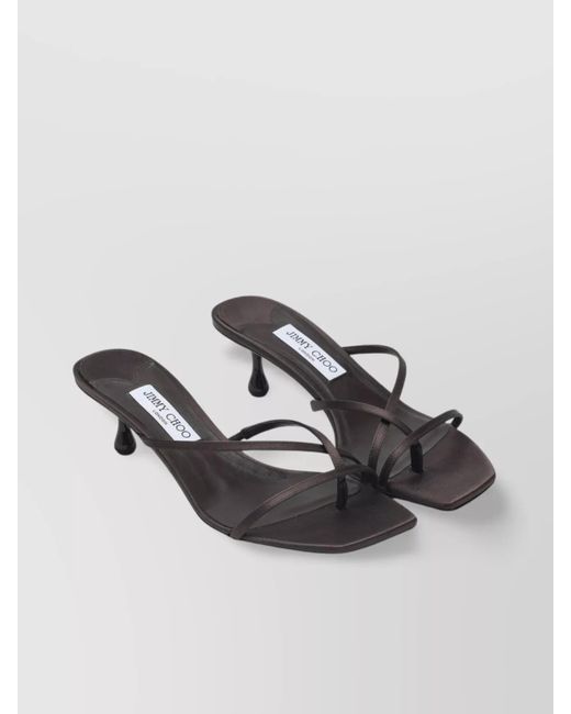 Jimmy Choo Multicolor Square Toe Kitten Heel Strappy Mules