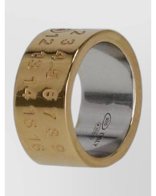 Maison Margiela Metallic Wide Band Ring Synthetic Diamond