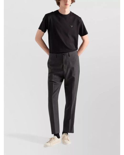 Prada Black Cotton Boxy Short-Sleeve T-Shirt for men
