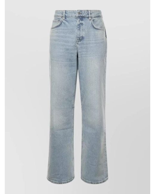 Represent Blue Straight Leg Trousers Belt Loops Five Pockets for men