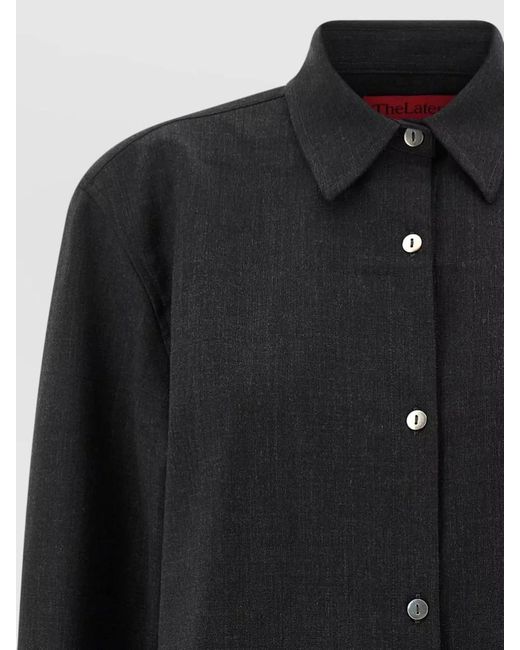 Thelatest Black Long Sleeve Shirt Collared Neck Design