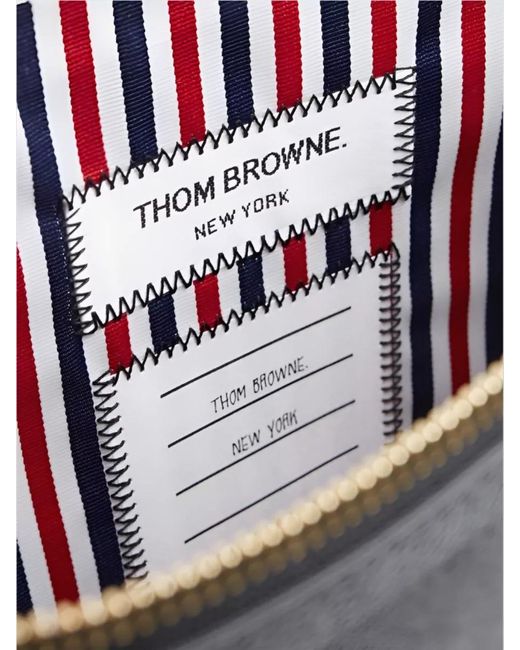 Thom Browne Black Leather Zip Clutch Bag