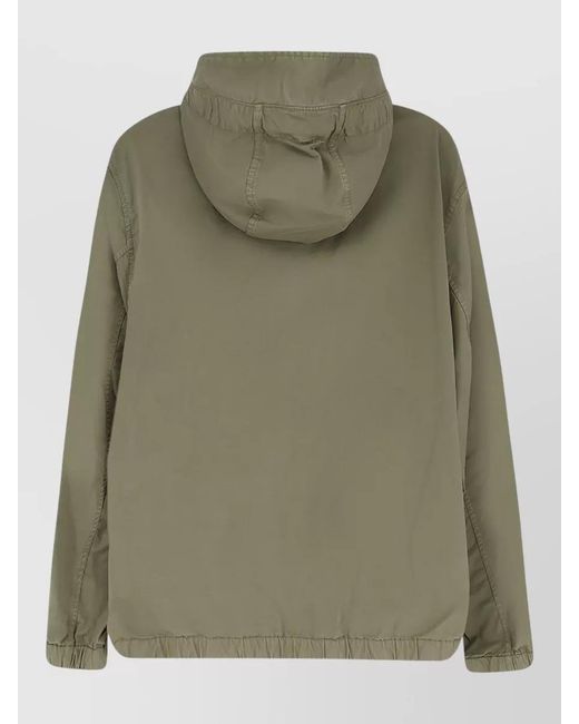 Stone Island Green Hooded Cotton Jacket for men