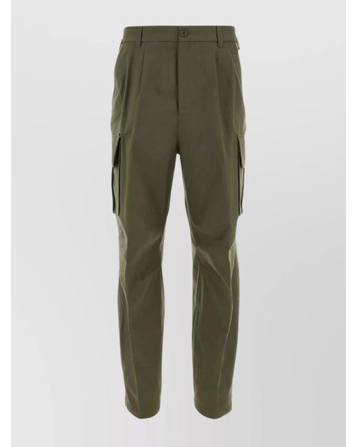 Gucci Green Cotton Cargo Tapered Trousers for men