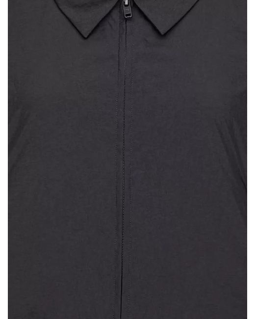 Y-3 Black Nylon Jacket Pointed Collar Long Sleeves