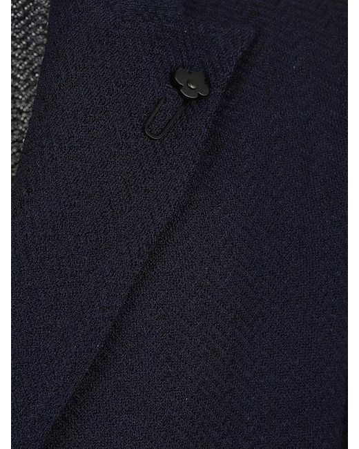 Lardini Blue Double Breasted Knitted Jacket for men
