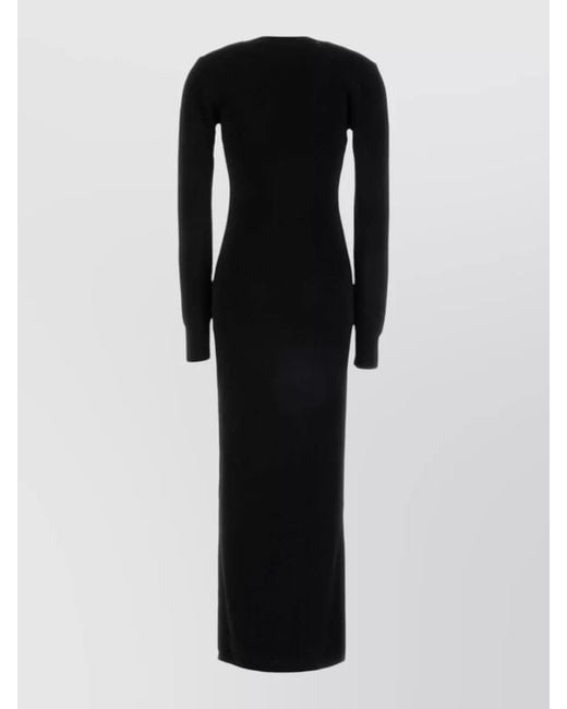 Entire studios Black Knit Dress Fitted Long Length V Neckline