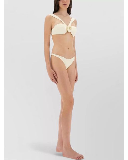 LaRevêche Natural Sahar Bandeau Bikini Top Floral Straps