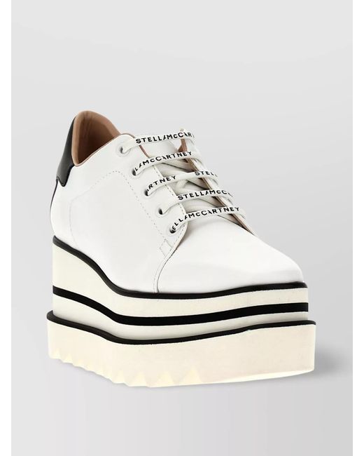 Stella McCartney White Platform Wedge Low-Top Sneakers