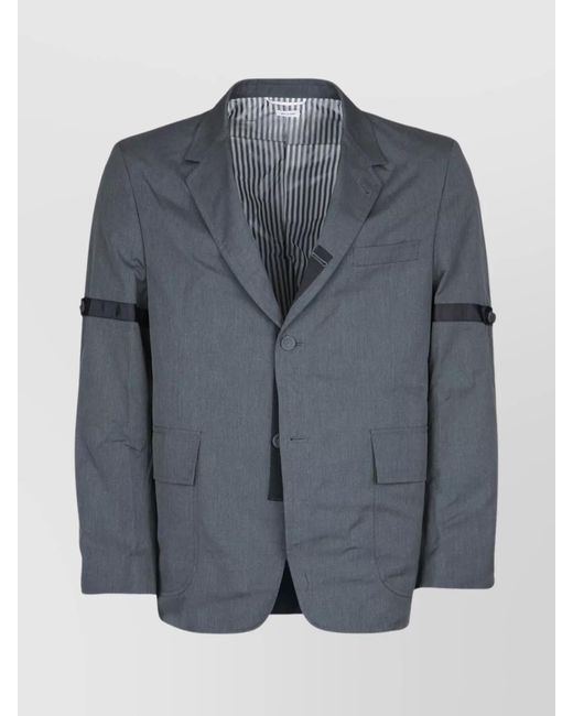 Thom Browne Gray Straight-Fit Single-Breasted Blazer for men