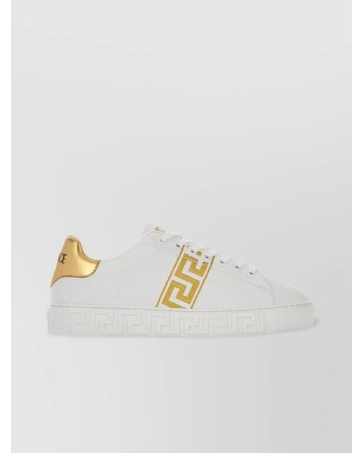 Versace Gray Leather Low-Top Sneakers