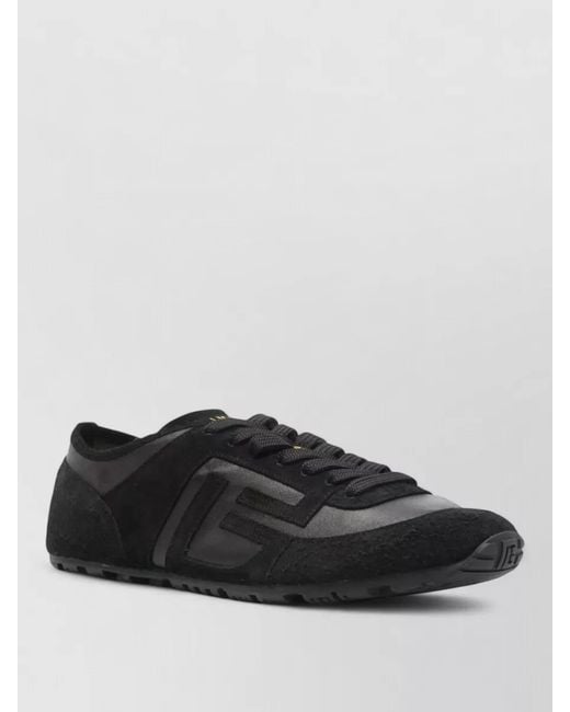 Balmain Black Leather Low-Top Sneakers for men