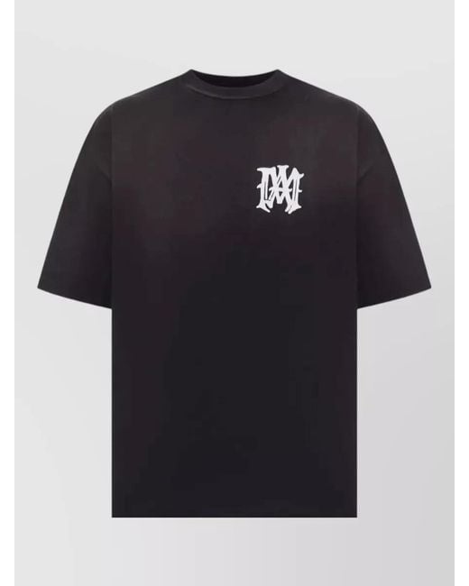 Amiri Black Hollywood Crew Neck Graphic Print T-Shirt for men