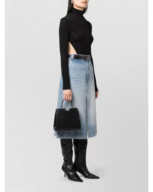 ARMARIUM Black Anna Small Calf Leather Tote Bag