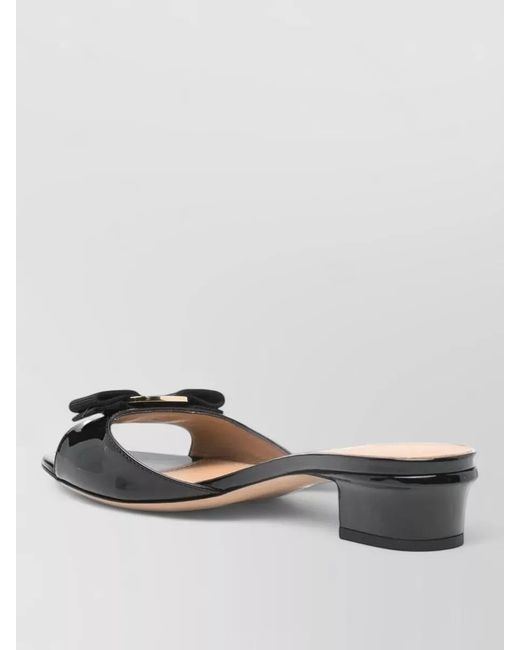 Ferragamo Multicolor Mules Sandals Open Toe Bow Detail