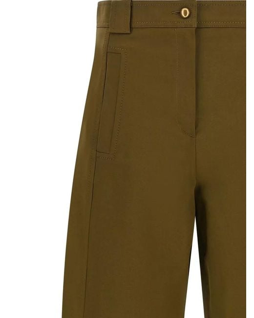 Max Mara Green Mxmadorni Tailored Pants Belt Loops Pockets