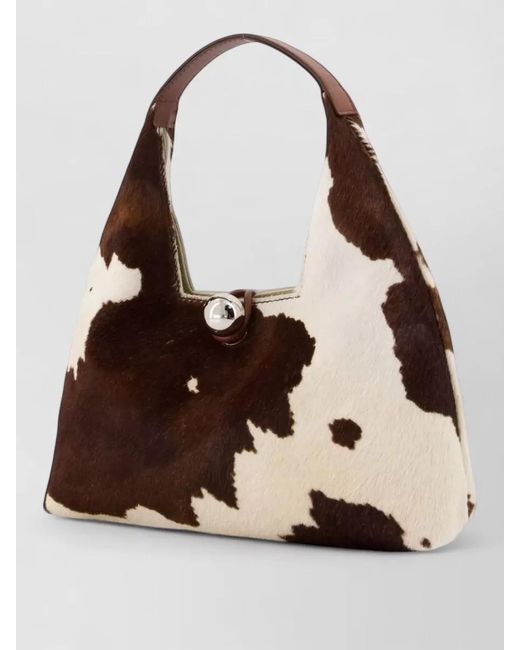 Marni Brown Small Trapeze Shoulder Bag Leather Cowhide