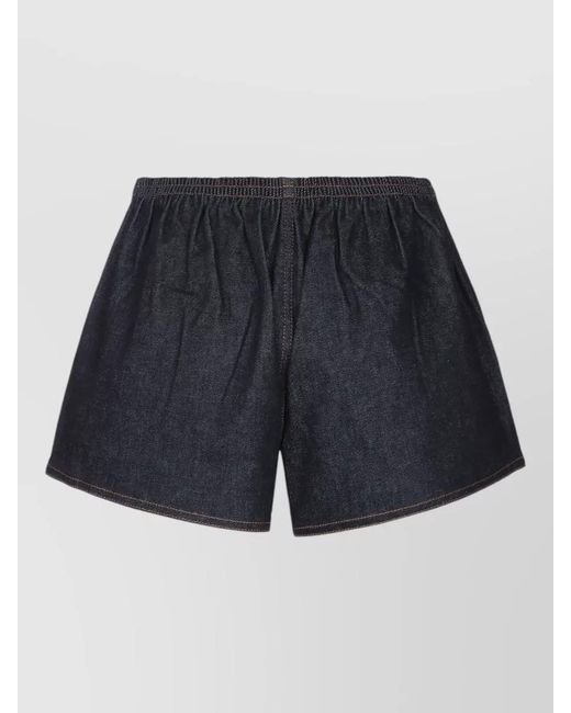 Jacquemus Blue Amelo Shorts Contrast Stitching Elastic Waistband