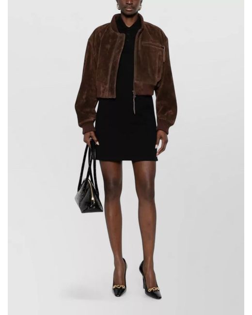 Saint Laurent Black Cotton Short-Sleeve Polo Mini Dress