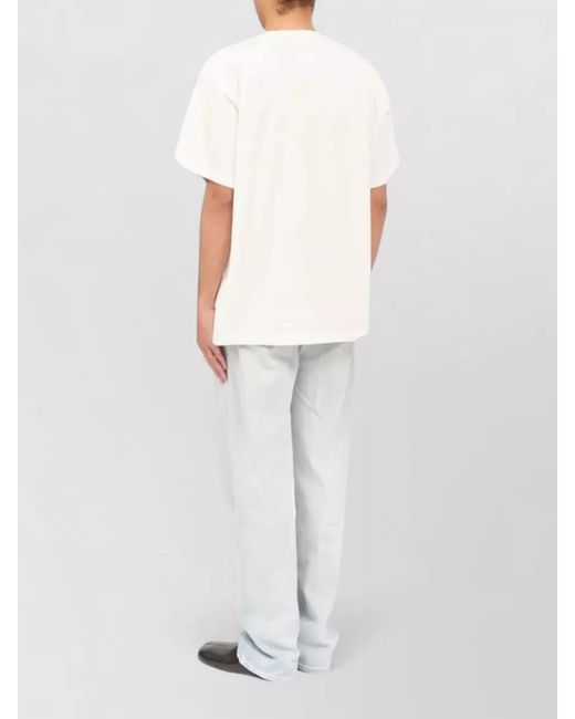 MM6 by Maison Margiela White Graphic Print Cotton Crew-Neck T-Shirt for men