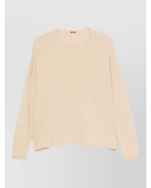 Apuntob Natural Cashmere Fine-Knit Crew-Neck Long-Sleeve Sweatshirt
