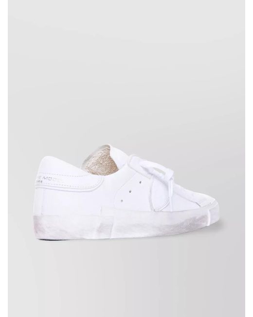 Philippe Model White Low Top Leather Sneakers