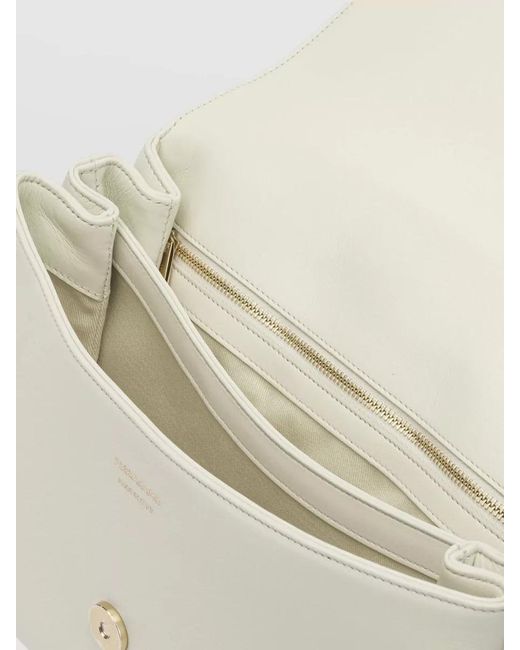 Ferragamo White Gancini Leather Shoulder Bag