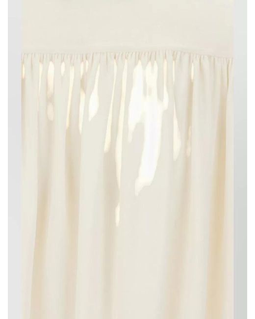 Coperni White Stretch Polyester Dress Asymmetrical Hem Belted Waist