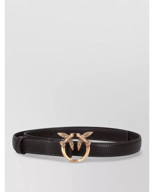 Pinko Gray Leather Love Berry Belt