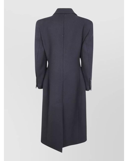 Rohe Blue Hourglass Wool Coat Long Double Breasted