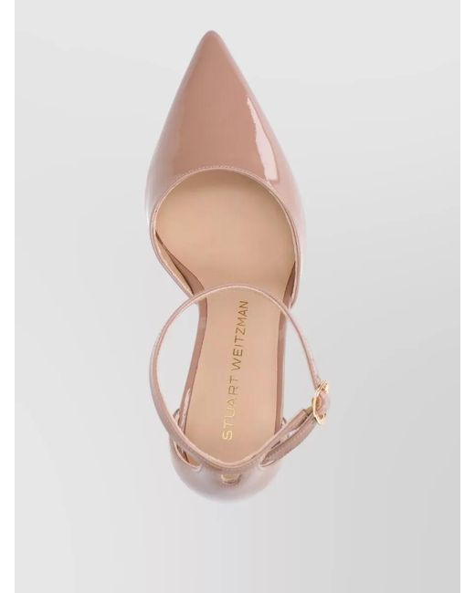 Stuart Weitzman Pink Heel Sandals Ankle Strap Patent Pointed Toe