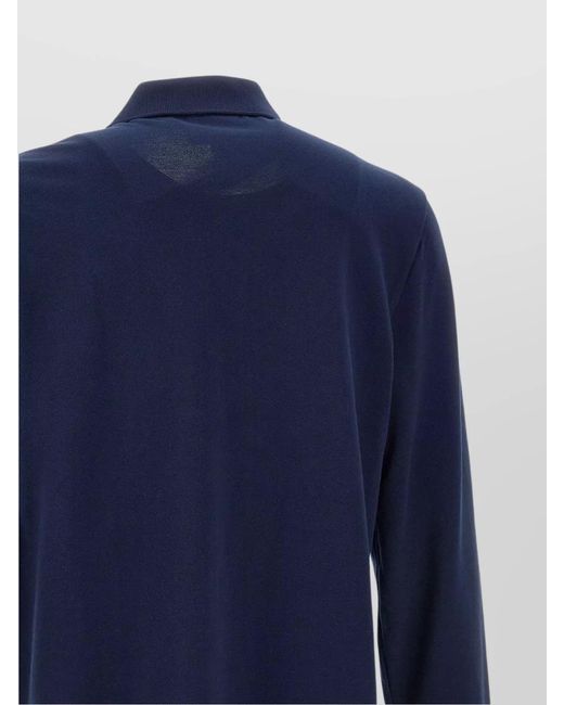 Lacoste Blue Long-Sleeve Cotton Polo Shirt for men