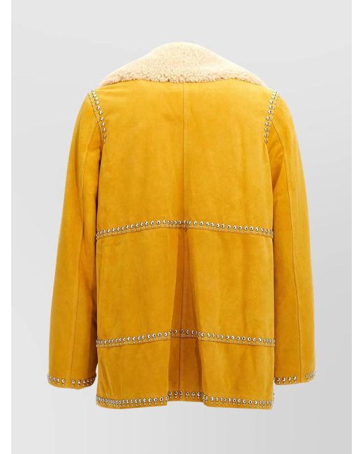 Wales Bonner Yellow Leather Jacket