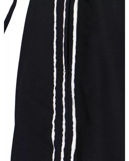 Y-3 Black Elastic Waist Shorts Side Stripe Design