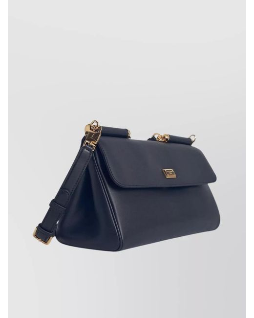 Dolce & Gabbana Blue My Sicily Leather Shoulder Bag