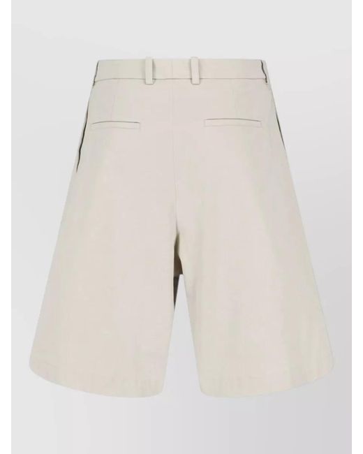 Frankie Shop Natural Straight Shorts Pleated Design Belt Loops Pockets